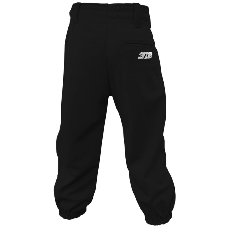 3N2 Clutch Boys Youth Baseball Pants - 100% Polyester Lightweight with Reinforced Knees, Elastic Hem & Waistband - (Black, YXXS) - Image 1
